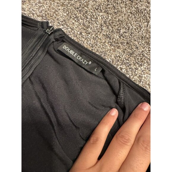 Double Crazy Women’s Velvet Black Sleek Dress Large EUC - Picture 6 of 8